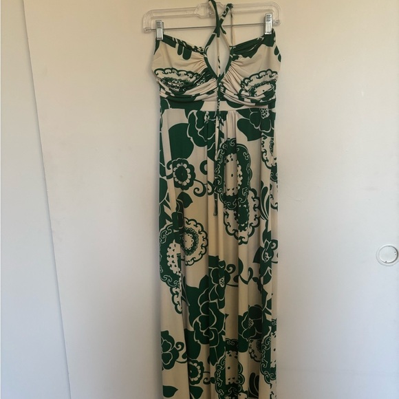 Metropark Green and Cream Patterned Dress - Picture 1 of 9